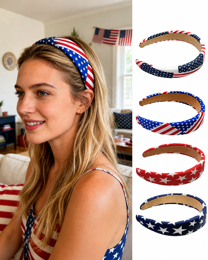 American Flag Independence Day Headband Star Stripes Holiday Party Hair Accessories