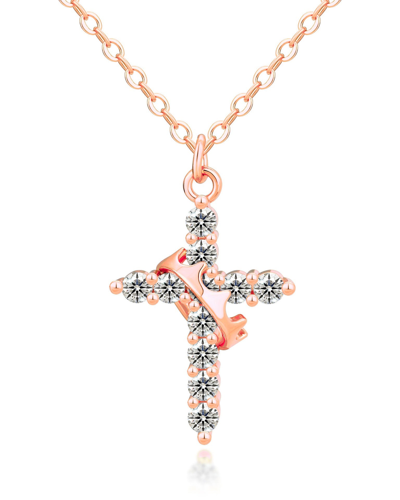 Rotatable Crown Cross Necklace Earrings