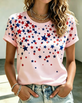250th Anniversary Star Print Crew Neck Short Sleeve Tshirt