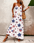 Sling 250th Anniversary Graffiti Stars and Hearts Print Pocket Maxi Dress