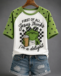 Fun Frogs Jesus Thinks I'm A Delight Crew Neck Short Sleeve Tshirt