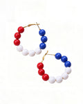 American Independence Day–themed Red, White, And Blue Flag Aluminum Sheet Acrylic Earrings