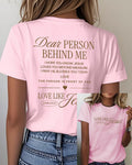 Dear Person Behind Me LOVE LIKE JESUS Printed Short Sleeve T-Shirt