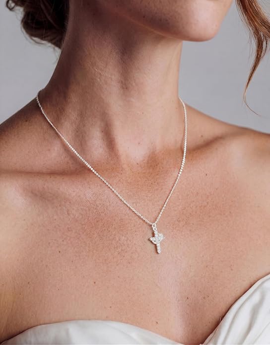 Rotatable Crown Cross Necklace Earrings