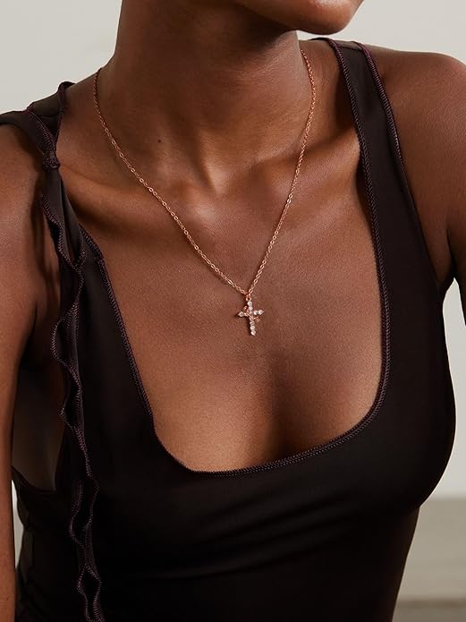 Rotatable Crown Cross Necklace Earrings