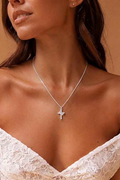 Rotatable Crown Cross Necklace Earrings