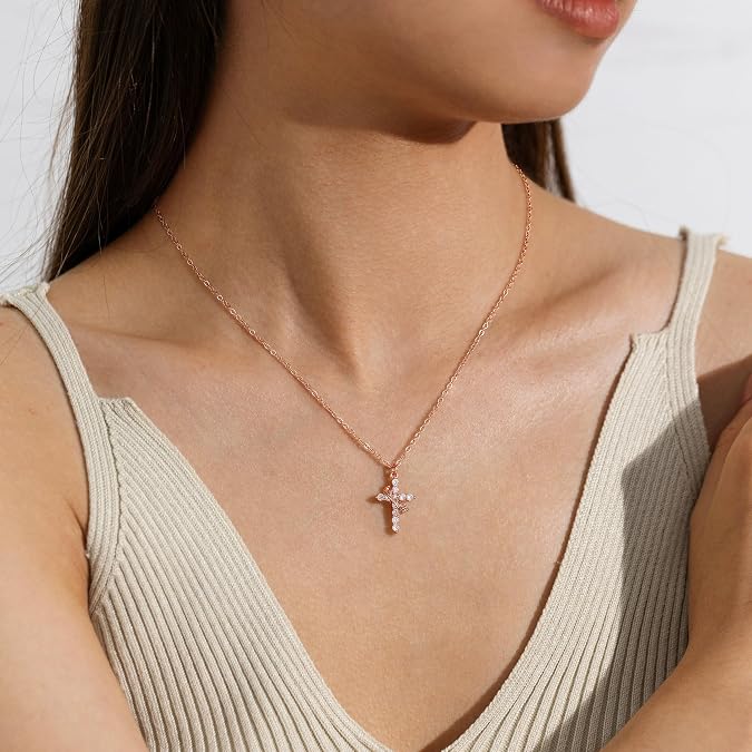 Rotatable Crown Cross Necklace Earrings