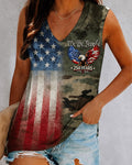 Camouflage National Flag Splicing V-neck Vest