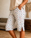Contrasting Color Stars and Hearts Shorts with Pockets