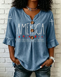 Retro GOD SHED HIS GRACE ON THEE Print Half-sleeved Shirt