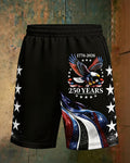 American 250 Anniversary Star Eagle Flag Print Casual Shorts