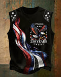 American 250 Anniversary Star Eagle Flag Printed Casual Sleeveless Vest