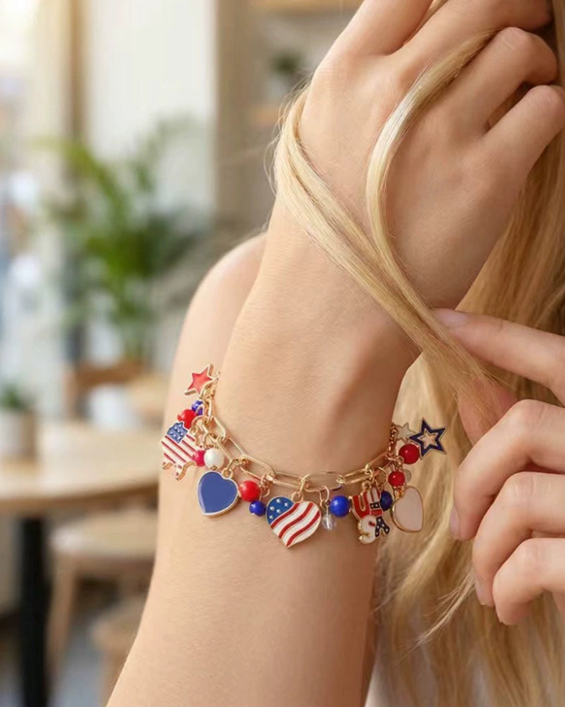 Women's Independence Day Flag Bracelet