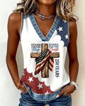 Women's Faith 250Th Anniversary Print V-Neck Tank Top
