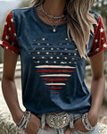Independence Day Graphic Crew Neck Short Sleeve Tshirt