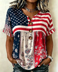 Patriotic 250th Anniversary Cotton Linen Shirt