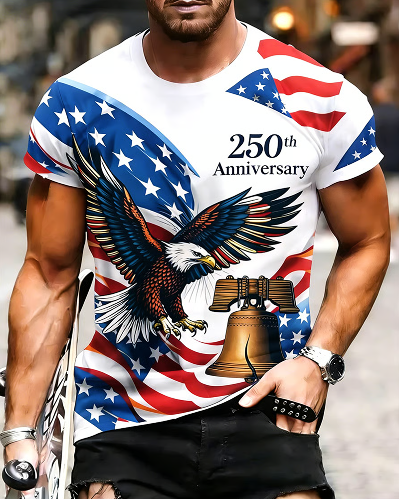 Men's Retro American 250th Anniversary Short-Sleeved T-Shirt