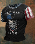 Retro 1776 Rebellious Old American Style Old Style Old Flag Short Sleeve T-Shirt