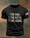 American Legendary Slogan Old Stars And Stripes Simple Short-sleeved T-shirt
