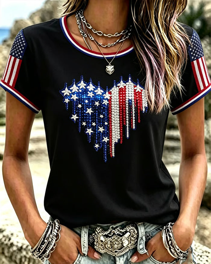 USA 1776-2026 Crew Neck Short Sleeve Tshirt