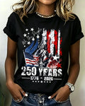 100% Cotton USA 250th Anniversary Shirtdesign Crew Neck Short Sleeve Tshirt