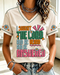 I SOUGHT THE LORD AND HE HEARD AND HE ANSWERED V-neck Short Sleeve Tshirt
