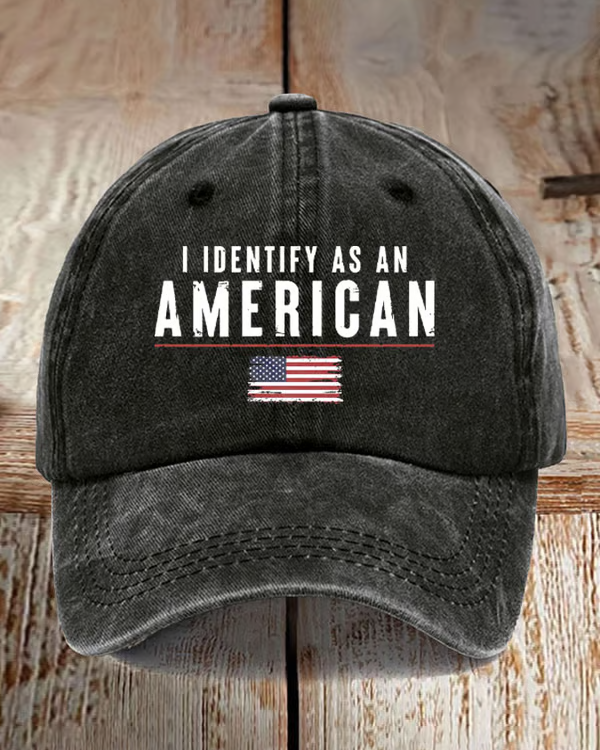 Retro I Identify As An American Print Baseball Cap
