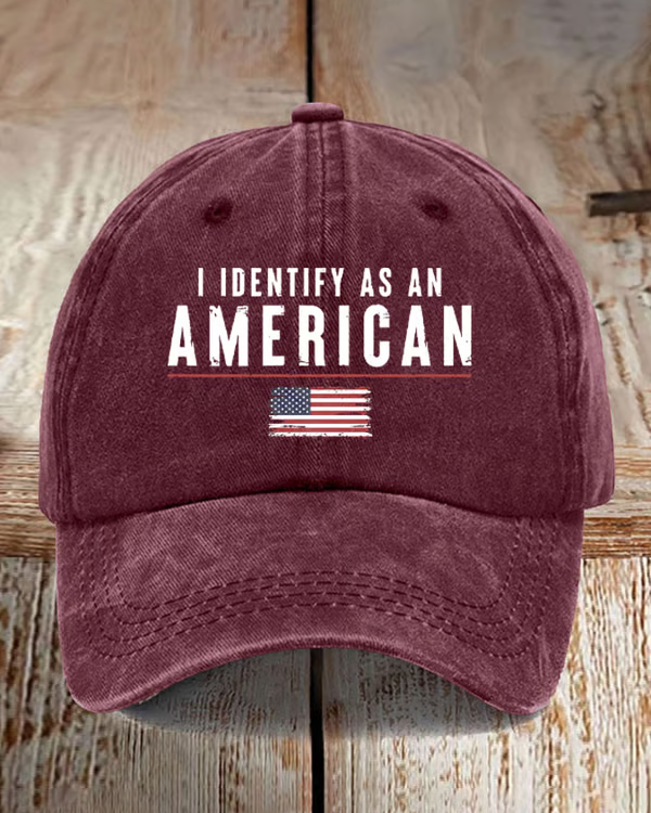 Retro I Identify As An American Print Baseball Cap