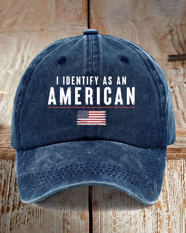 Retro I Identify As An American Print Baseball Cap